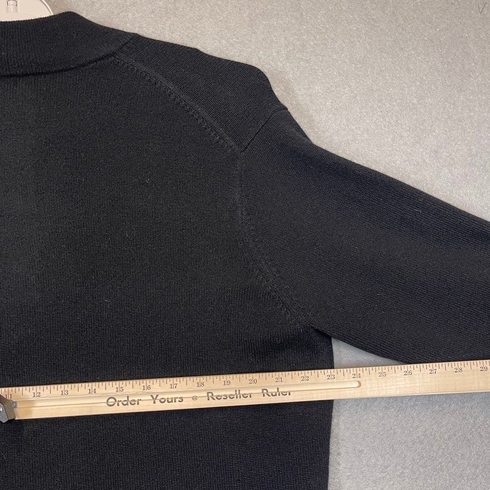 Peter Millar Sweater Men Large Black Cashmere 4 Button James Bond Bow Tie Luxury - Picture 9 of 10